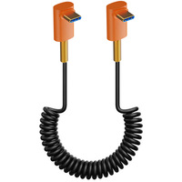 Cable USB4 Tipo C Macho a Macho en Espiral, 40 Gbps, 8K, 240 W, Carga Rápida, Cable de Datos de Alta Velocidad