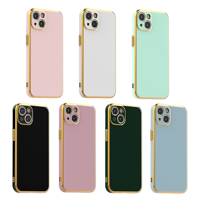 Street Fashion Toughness 6D Electroplating Straight Side Tpu Mobile Phone case for iPhone 14 13 11 12 15 Pro Max 7/8 Luxury Case