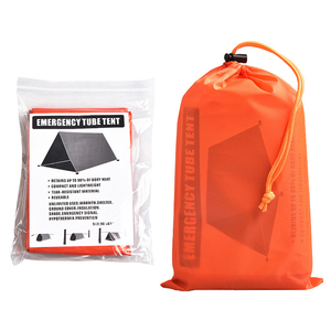 Abri de survie d'urgence Tente d'urgence pour 2 personnes à utiliser comme tente tubulaire comprenant un sifflet de survie - Product Image 5