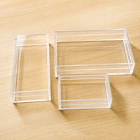 Boîte de rangement empilable en plastique PS transparent avec couleur personnalisable pour bijoux et petits cadeaux