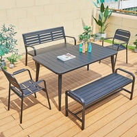 Ensemble de tables et chaises d'extérieur en alliage d'aluminium coloré pour les salons de thé, les hôtels, les balcons, les tables et chaises de loisirs de petite taille