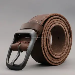 2024 Wholesale genuine Leather Fashionable Casual mid waist belts pure leather belts for men