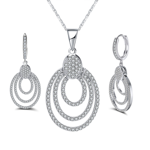 RINNTIN SS67 diseños de moda nuevo modelo de plata 925 de joyería fina pendientes y collares conjunto de joyas - Product Image 1