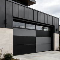 Porte de garage sectionnelle automatique en aluminium et verre, coupe-vent, moderne, à vue complète, pour villa, taille personnalisée pour maison résidentielle