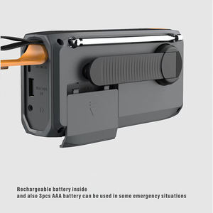 Radio solaire à manivelle 2000 mAh avec batterie externe, radio numérique DAB FM AM, affichage numérique, lampe torche, alarme, appareil d'extérieur - Product Image 4