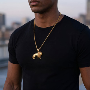 High Quality Cast Hip Hop Animal Lion Stainless Steel Gold Plated Pendant Jewelry Fine Fashion Jewelry Necklace for Men Women - Product Image 2