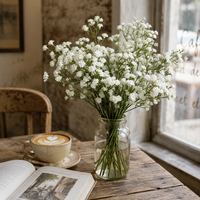 Bunga Gypsophila Buatan (Baby Breath) dengan Tangkai untuk Dekorasi Pernikahan, Rumah, Hotel, dan Pesta