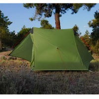 Tente de camping professionnelle ultralégère quatre saisons pour 2 personnes, en Silnylon 15D, sans armature, double couche, imperméable >3000 mm, à montage rapide