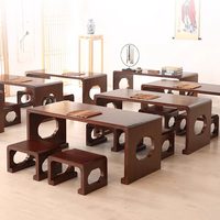 Bureau d'étude exécutif moderne en bois massif de style chinois classique pour maternelle, studio de tutorat privé, salle de classe, salon de thé
