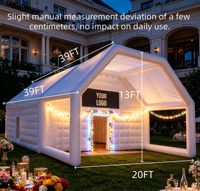 Grande tente de fête gonflable blanche, tente événementielle cube gonflable noire pour adultes, pour mariage, boîte de nuit, anniversaire et jardin