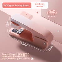 Agrafeuse manuelle en plastique pour étudiants, rotative, usage bureautique, multifonction, portable, pour relier 20 feuilles, 100g