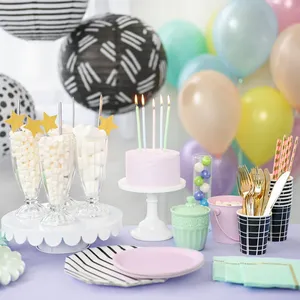 ชุดจานกระดาษรูปทรงสิบเหลี่ยมลายเรขาคณิต DAMAI สำหรับงานเลี้ยงวันเกิดเด็ก แบบใช้แล้วทิ้ง - Product Image 4