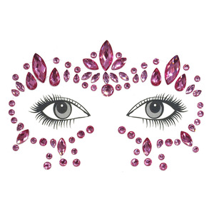 Autocollants de tatouage en strass, 6 pièces/ensemble, auto-adhésifs, à paillettes, pour décoration du visage et du corps, pour fête, festival, noël, mariage, bijoux pour le visage - Product Image 6
