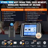 XTOOL D8W EU Ecm Herramienta de programación Key Fob Programmer Car Diagnostic Scanner Wifi Wireless Obd Ii Scanner Tool con 42 + Reset