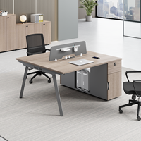 Poste de travail modulaire commercial en bois massif moderne - Bureau de direction ergonomique à hauteur réglable avec tiroirs de rangement et gestion des câbles