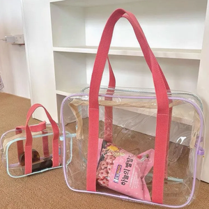 Bolsa de <span class=keywords><strong>playa</strong></span> transparente de gran capacidad con mano Natación Compras Almacenamiento Bolsa de mano Actividades al aire libre - Product Image 1