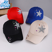 Casquette de baseball unisexe personnalisée avec logo brodé, strass et étoiles en cristal, ajustable pour l'extérieur
