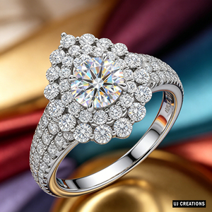 Bague de fiançailles en or massif 925/10K/14K/18K sur mesure avec diamant rond brillant de 1,0 carat de qualité VVS-VS, cultivé en laboratoire. - Product Image 5