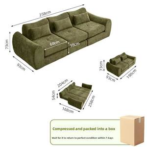 Sofá de Tres Plazas sin Marco Personalizado, Relleno de Esponja de Alta Densidad, Cubierta de Tela de Estilo <span class=keywords><strong>Retro</strong></span> Vintage para Sala de Estar o <span class=keywords><strong>Alquiler</strong></span> - Product Image 2