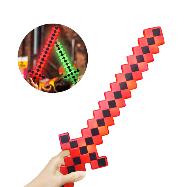Novelty LED Pixel Lightsaber with Sound Plastic Mine Craft MosaicToys for Cosplay Brand Promotion Festival Events Flashing Sword