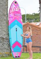 Fabrication chinoise Nouvelle conception Planche de surf rose en gros Planche de SUP gonflable de haute qualité avec matériau Drop Stitch