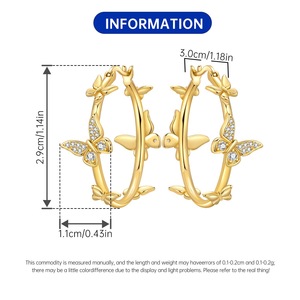 Pendientes de Aro Grandes de Latón con Diseño de Luna, Lujosos, Modernos, Geométricos, con Circonitas y Cuentas de Oro Fresco Estilo Coco, Regalo - Product Image 3