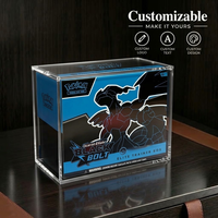 Boîtier de présentation en acrylique transparent avec couvercle magnétique, protection pour boîte Elite Trainer pour rangement de cartes TCG, vente en gros personnalisée