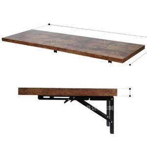 Wooden <b>Foldable</b> Wall <b>Desk</b> Iron And Wood Combination Minimalist Style For Home Or Balcony Use - Product Image 5
