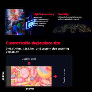 Écran d'affichage LED magique en forme de tapis, <span class=keywords><strong>film</strong></span> transparent flexible pour publicité d'événements en extérieur, produit d'affichage LED innovant - Product Image 2