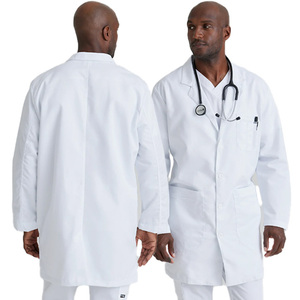 Bata de laboratorio desechable personalizable de alta calidad, bata de punto estampada para hombres, uniformes de personal médico OEM para médicos y hospitales - Product Image 3