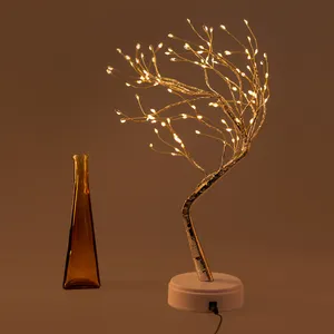 Tabletop USB or Battery Powered Touch Switch 108 LED Copper Wire Twig Branch Lights for Kids Party Xmas Tree Night Light Lamp