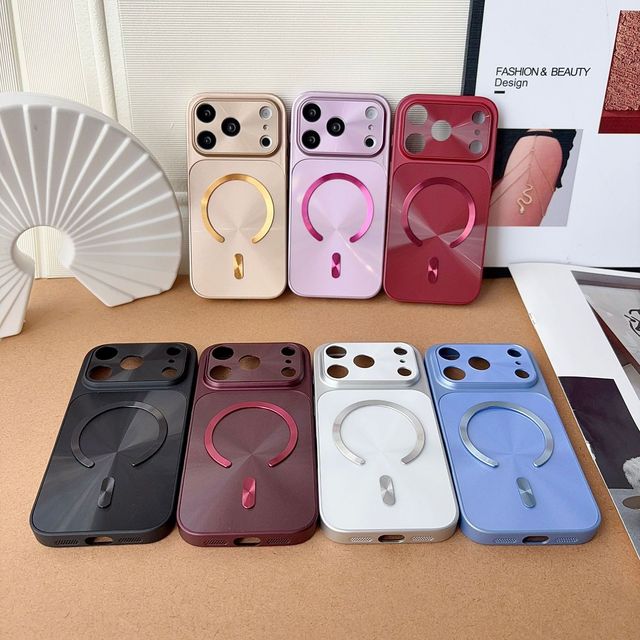 Aurora CD-pattern magnetic phone case trendy acrylic for iPhone 18 PRO MAX and 16 PRO high-end for 13/14 and 17.