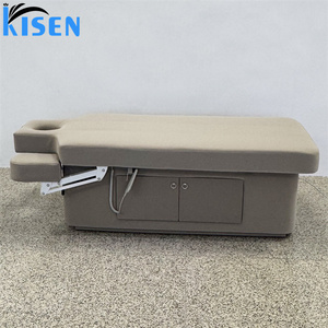KISEN Customized Color High Quality Beauty Salon Massage Table Electric Curved Treatment Facial Lash Beauty <b>Bed</b> With 2 Motors - Product Image 4
