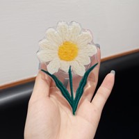 Support de téléphone magnétique pour bureau avec motif fleur et coquillage, fonction anti-vibration, support de téléphone