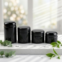 Prix d'usine le plus bas en stock – Pots en verre UV noir à large ouverture de 100g et 150g avec couvercle en bakélite