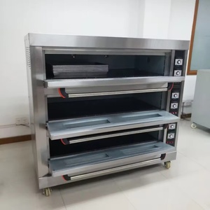 เตาอบไฟฟ้า/แก๊สแบบ 3 ชั้น 6 ถาด สเตนเลสสตีล สำหรับอบขนมปัง พิซซ่า เค้ก - Product Image 2
