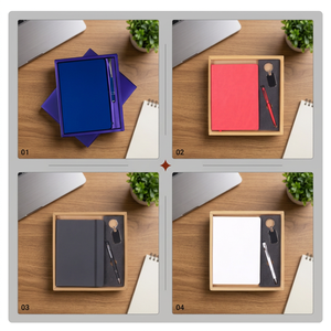 Ensemble cadeau d'entreprise personnalisé en cuir PU avec impression en relief, carnet, stylo et porte-clés pour la remise des diplômes, la fête des pères - Product Image 1