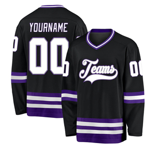 Jersey Hoki Es Profesional OEM Poliester Bordir Kustom Tackle Twill Cetak Digital Buatan Khusus Cepat Kering - Product Image 3