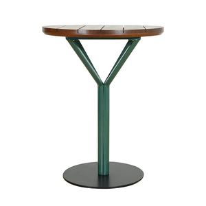 सर्वश्रेष्ठ गुणवत्ता वाले कारखाने ने टेबल अद्वितीय डिजाइन रेस्तरां फर्नीचर गोल ठोस लकड़ी शीर्ष धातु पैर डाइनिंग रूम टेबल - Product Image 5