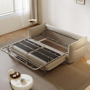 GEDO Canapé-lit moderne pliable Canapé-lit double en velours flocon de neige avec matelas en mousse à mémoire de forme pour le salon - Product Image 3