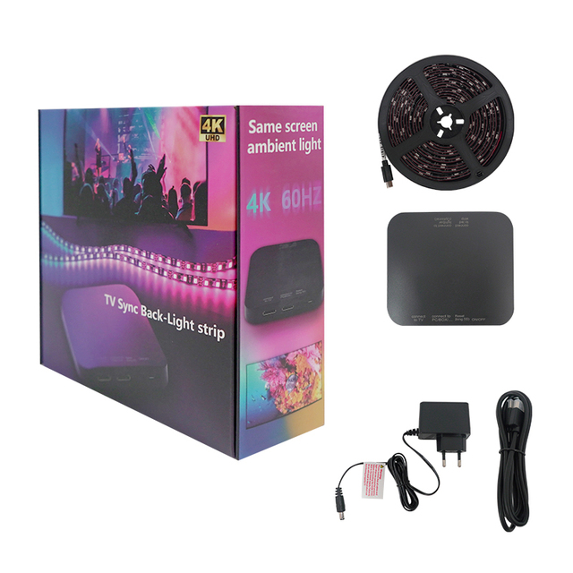 Joystar 3.8m Smart LED TV Backlight Kits 4K UHD 60HZ  2.0 Sync Box RGBIC IP65 12V 30LEDs/m Light Strip for 55-65 Inch TVs