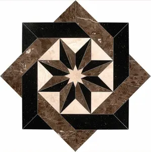 DeliveryStone Free consultation Hotel lobby marble medallion pattern waterjet marble flooring tiles design