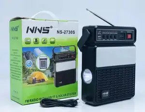 NNS 2730S FM AM SW şarj edilebilir radyo kablosuz hoparlör USB SD TF Mp3 çalar güneş işık ile NS-2730S