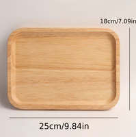 Plateau rectangulaire en bois naturel gravé moderne et plateau à thé durable pour la décoration de table de fête