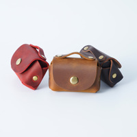 Dompet Koin Kreatif Mini Vintage Kulit Crazy Horse Pria Wanita Dompet Kecil Tas Penyimpanan Kabel Data Model PL-111 Harian