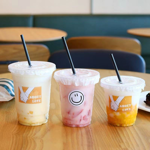 Gobelets en plastique PET transparents à paroi unique jetables de 360ml avec couvercles pour smoothie thé au lait et thé à bulles - Product Image 2