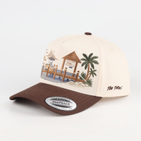Casquette de baseball unisexe tendance à 5 panneaux, en coton respirant et léger, avec logo brodé 3D personnalisé et image imprimée de haute qualité