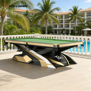 Mesa de Billar Comercial STELLARWAY para Club/Bar, 7 pies, 8 pies, 9 pies, Mesa de Billar China de 8 Bolas, Estructura de Acero Rojo YACHT con Paño de Billar Incluido - Product Image 1