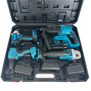 Kit de Herramientas Eléctricas Inalámbricas 4 en 1: Amoladora Angular, Taladro, Llave de Impacto y <span class=keywords><strong>Martillo</strong></span> con 4 Baterías de 3Ah, Juego Completo de Herramientas de Reparación - Product Image 2