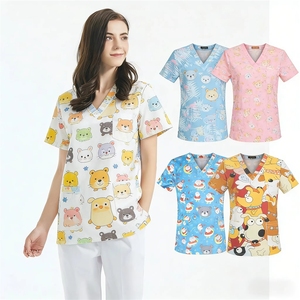 Uniforme Médico <span class=keywords><strong>de</strong></span> Manga Corta para Mujer con Logotipo Personalizado, Conjunto <span class=keywords><strong>de</strong></span> <span class=keywords><strong>Trabajo</strong></span> <span class=keywords><strong>de</strong></span> Enfermería Resistente para Hospital - Product Image 3